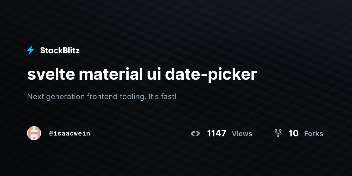 svelte material ui date-picker - StackBlitz