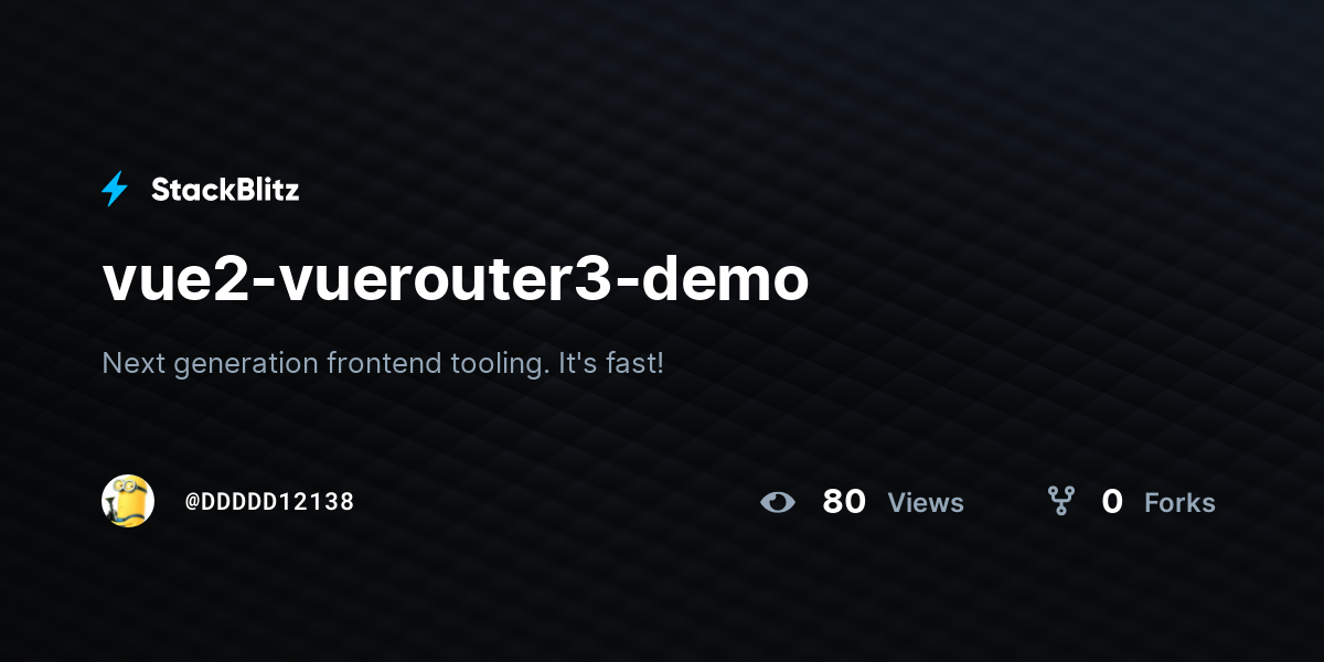 vue2-vuerouter3-demo - StackBlitz