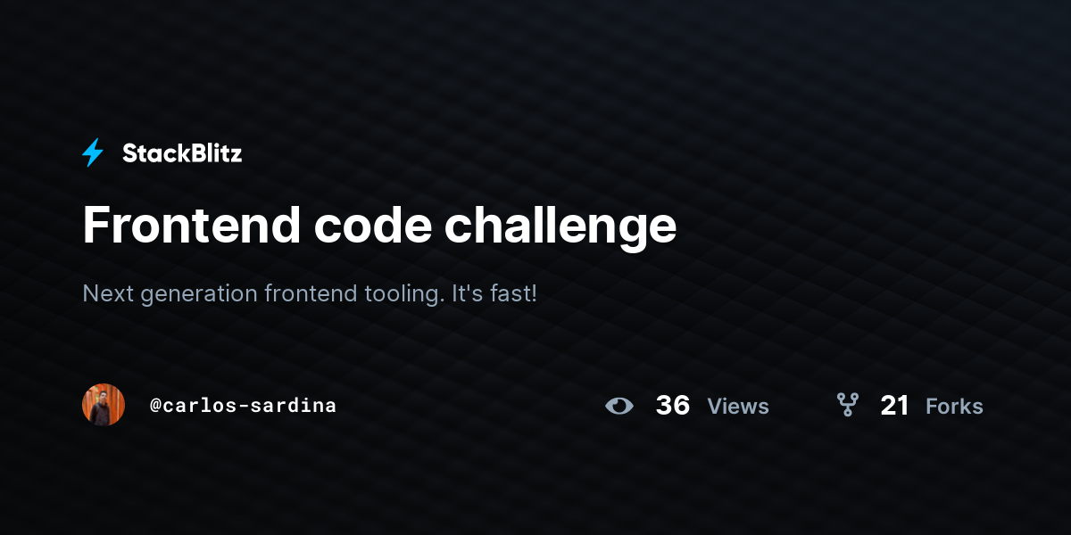 Frontend code challenge - StackBlitz