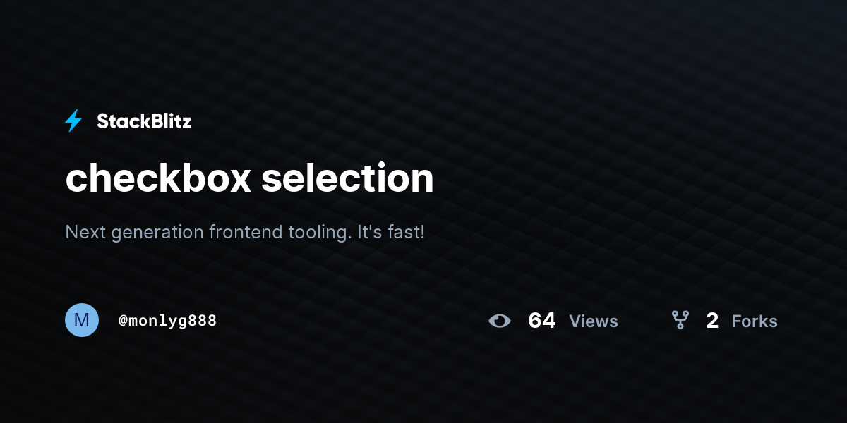 checkbox selection - StackBlitz
