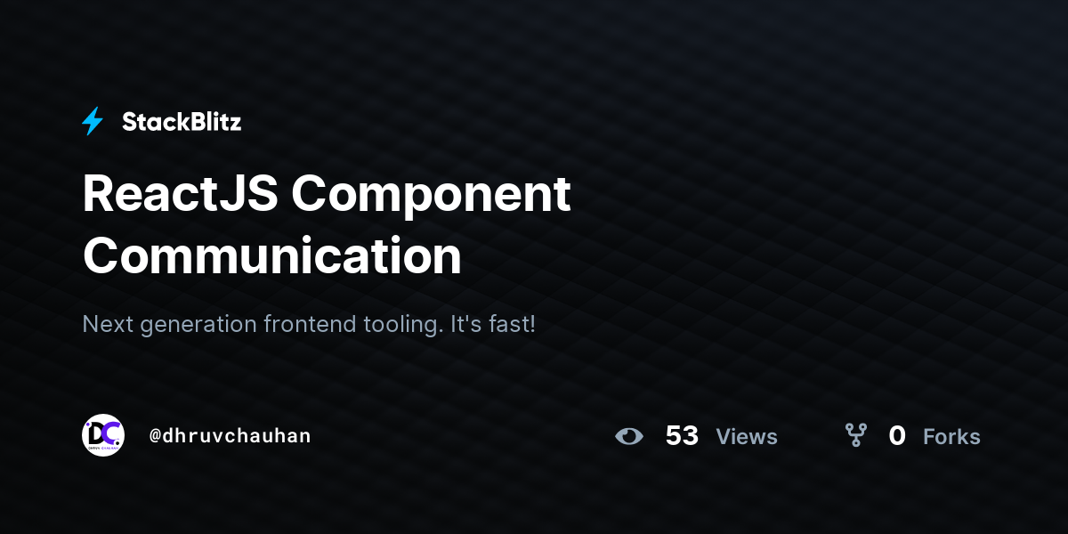 ReactJS Component Communication - StackBlitz