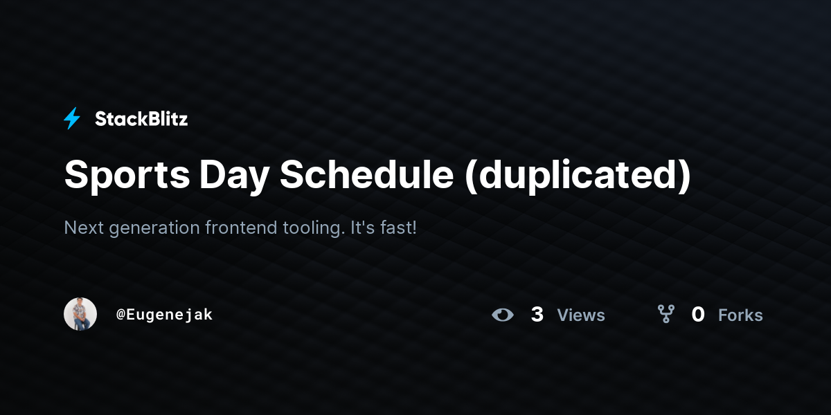Sports Day Schedule (duplicated) - StackBlitz