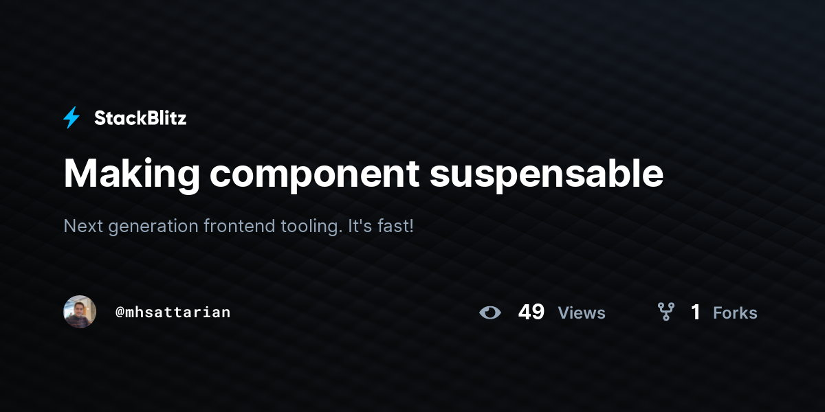Making component suspensable - StackBlitz