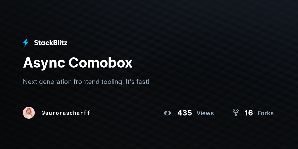 Async Comobox - StackBlitz