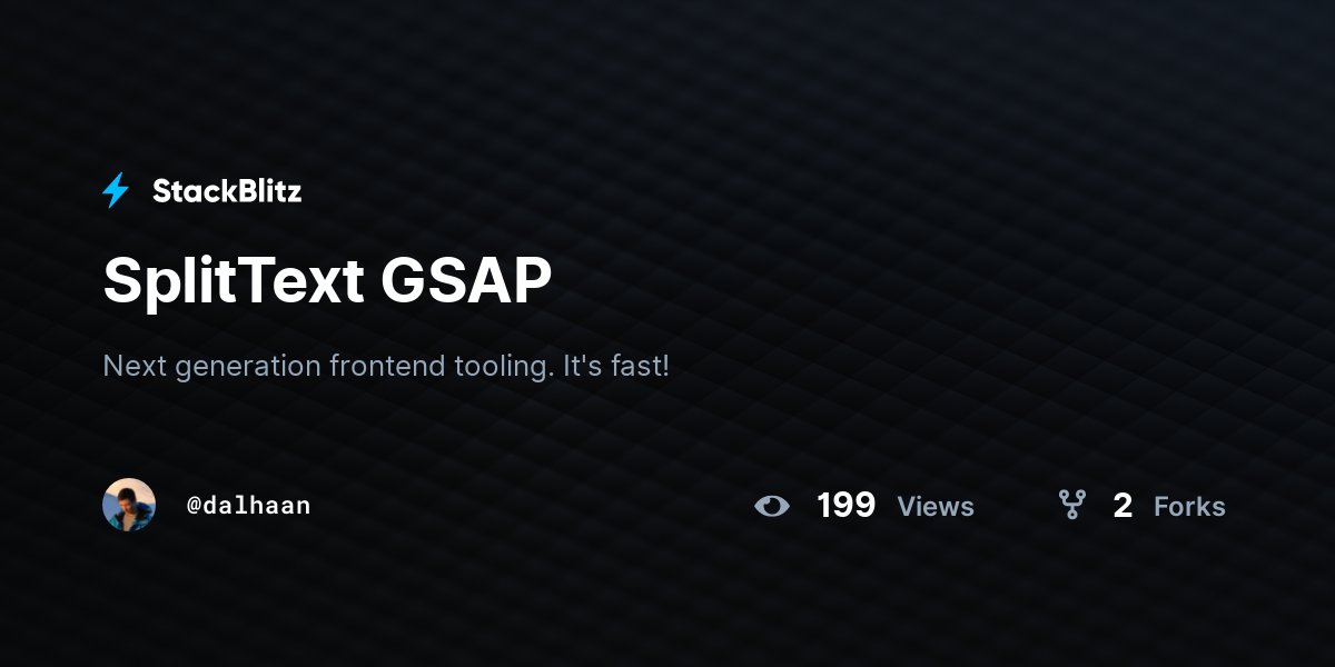 Splittext gsap stackblitz