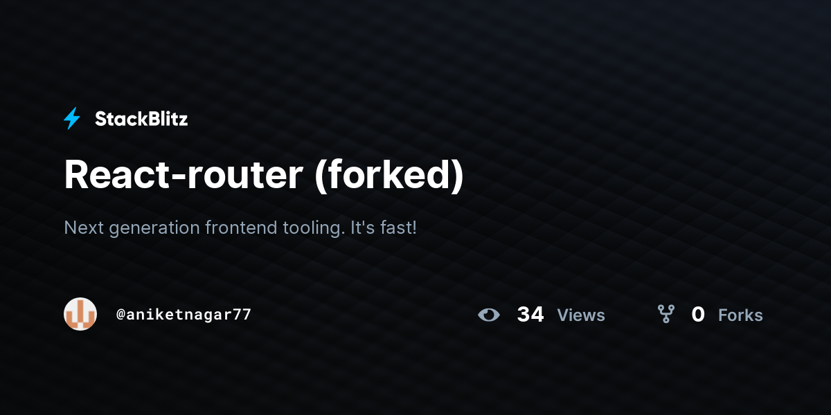 React-router (forked) - StackBlitz