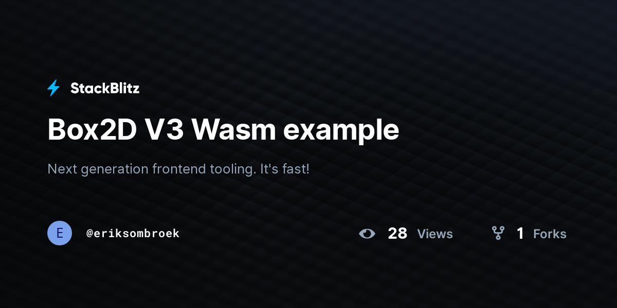 Box2D V3 Wasm example - StackBlitz