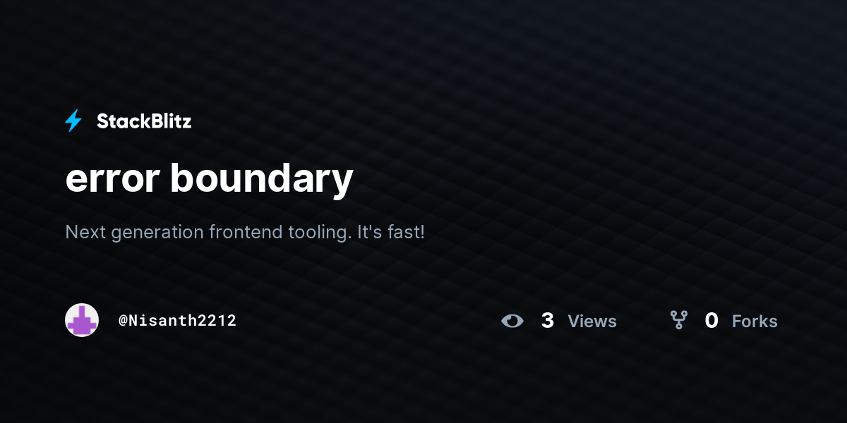 error boundary - StackBlitz