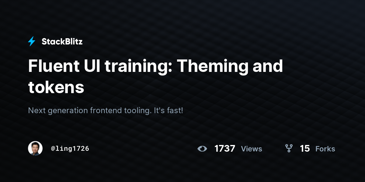 Fluent UI training: Theming and tokens - StackBlitz