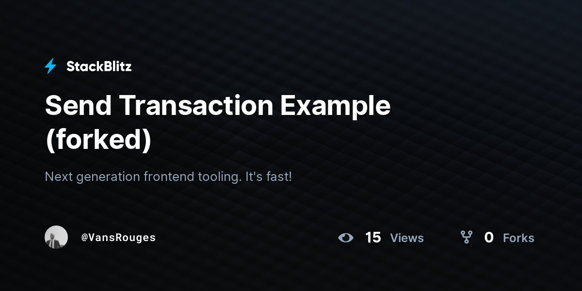 Send Transaction Example (forked) - StackBlitz
