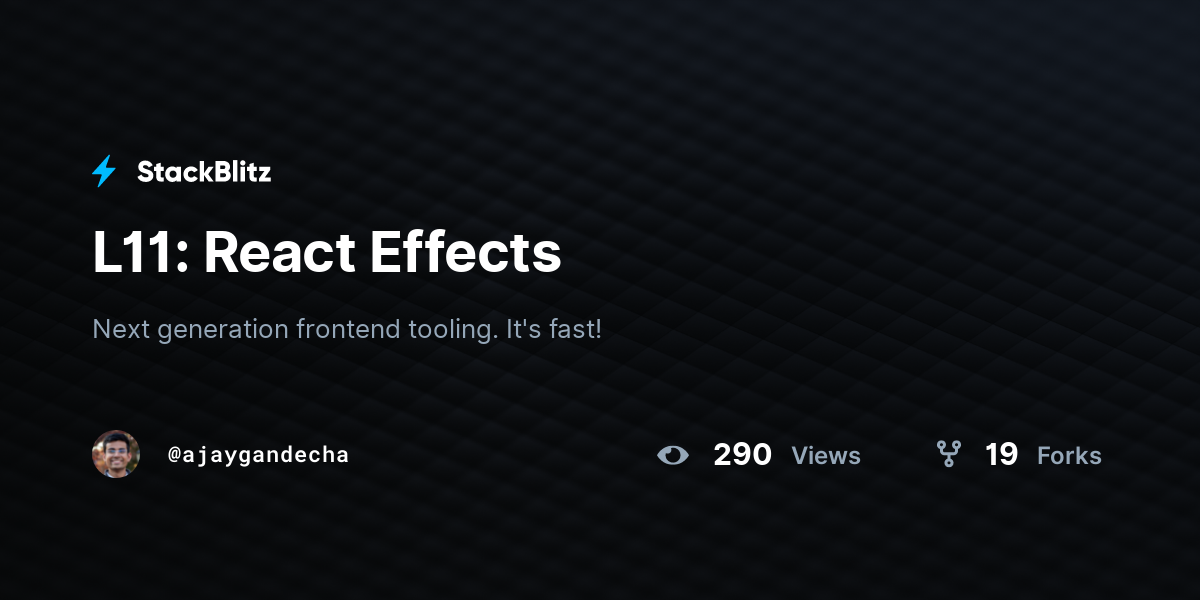 L11: React Effects - StackBlitz