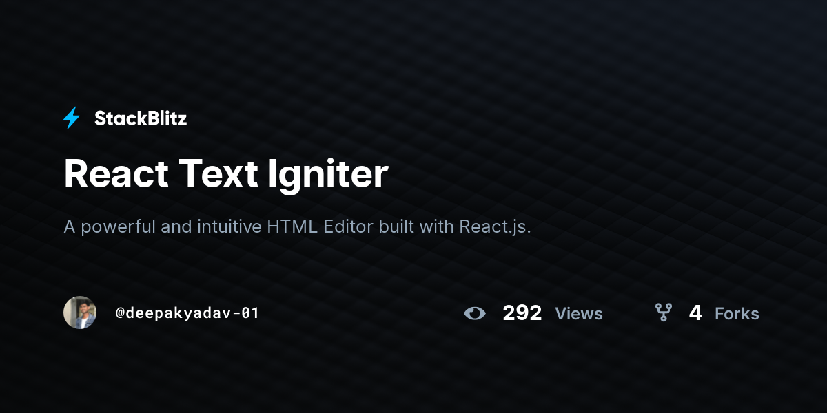 React Text Igniter - StackBlitz