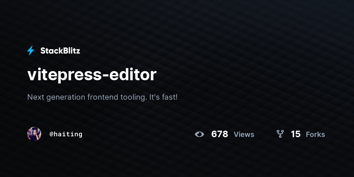 vitepress-editor - StackBlitz