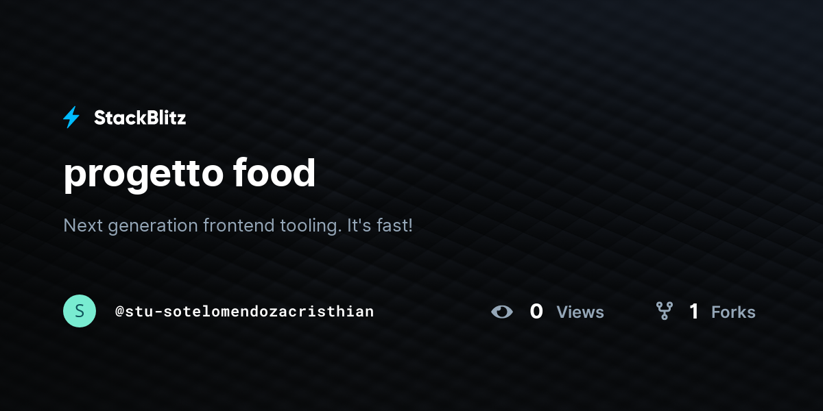 progetto food - StackBlitz