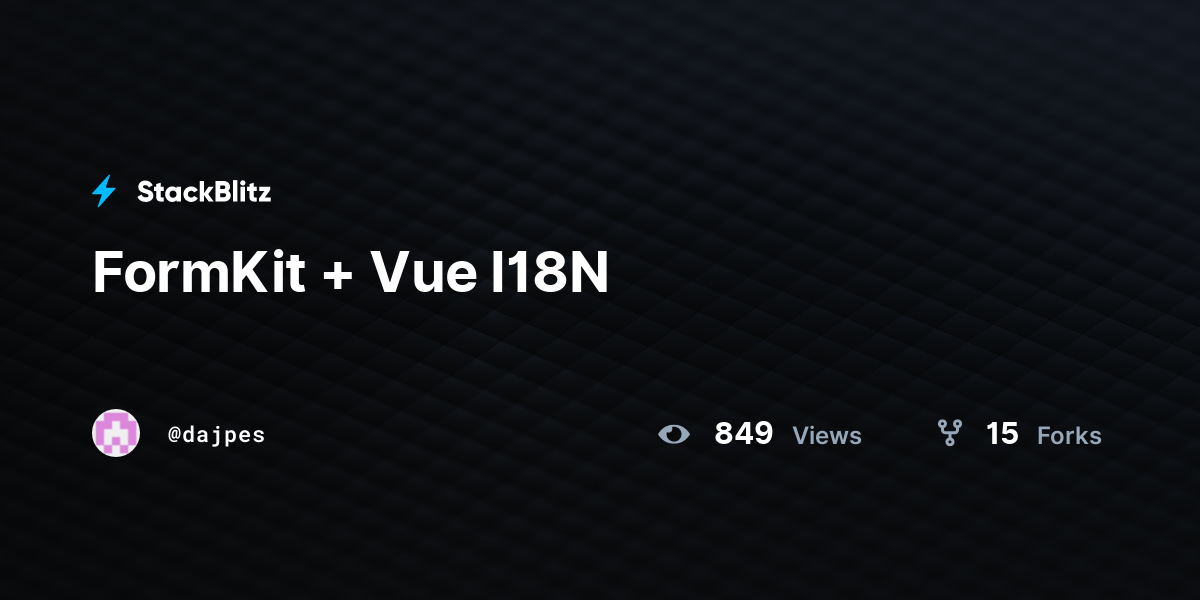 FormKit + Vue I18N - StackBlitz