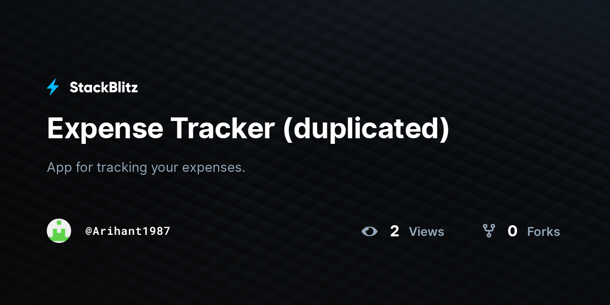 Expense Tracker (duplicated) - StackBlitz