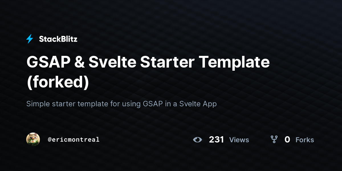 GSAP & Svelte Starter Template (forked) - StackBlitz