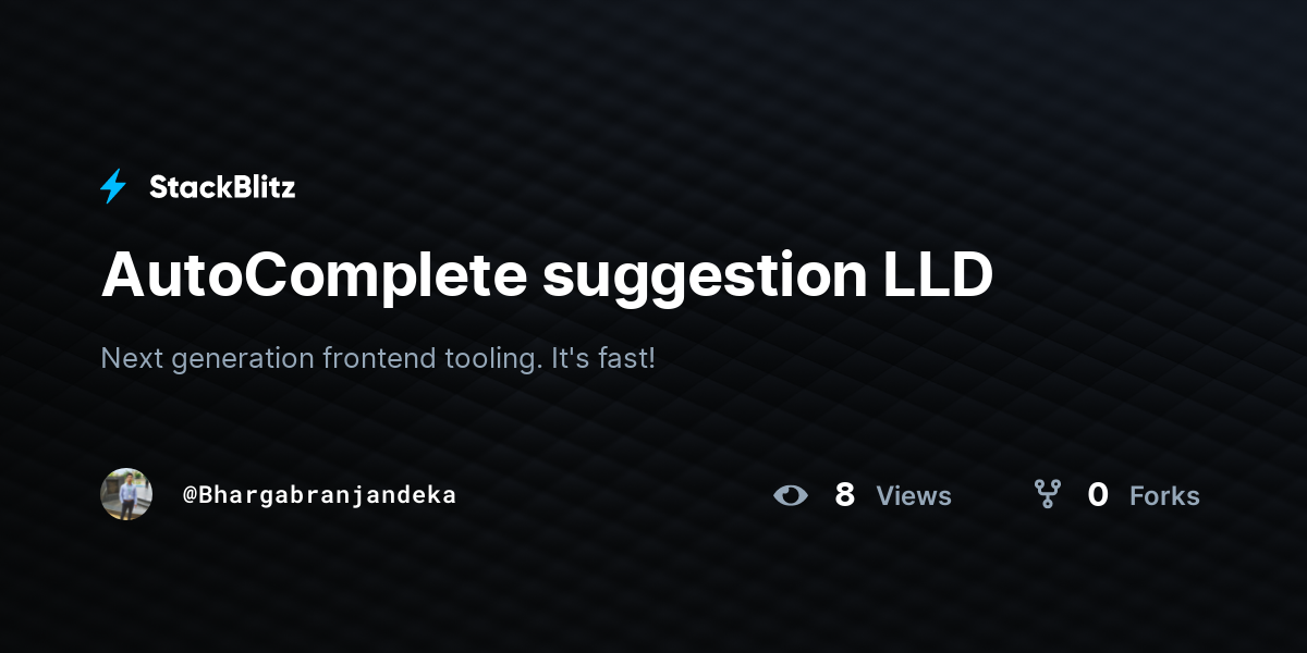 AutoComplete suggestion LLD - StackBlitz