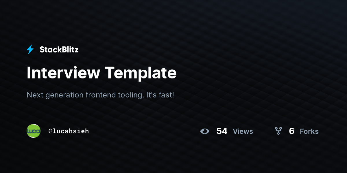 Interview Template - StackBlitz