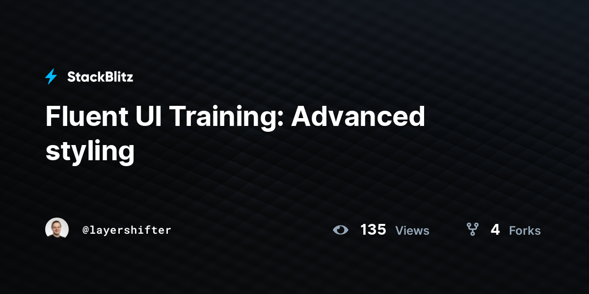Fluent UI Training: Advanced styling - StackBlitz