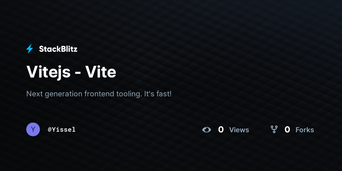 Vitejs - Vite - StackBlitz