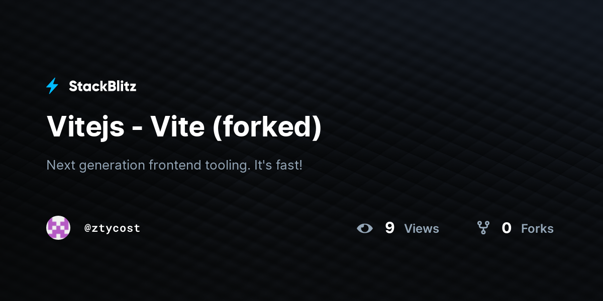 Vitejs - Vite (forked) - StackBlitz