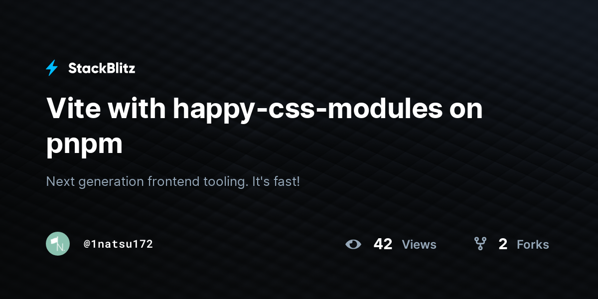 Vite with happy-css-modules on pnpm - StackBlitz
