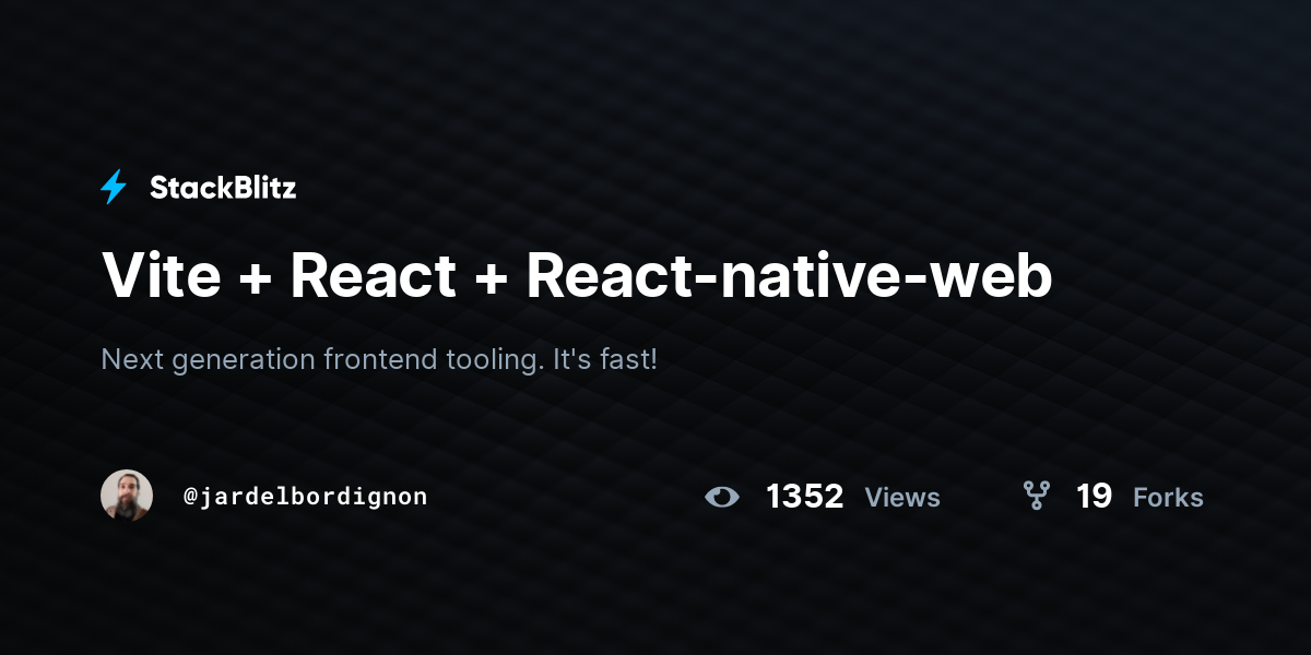 Vite + React + React-native-web - StackBlitz