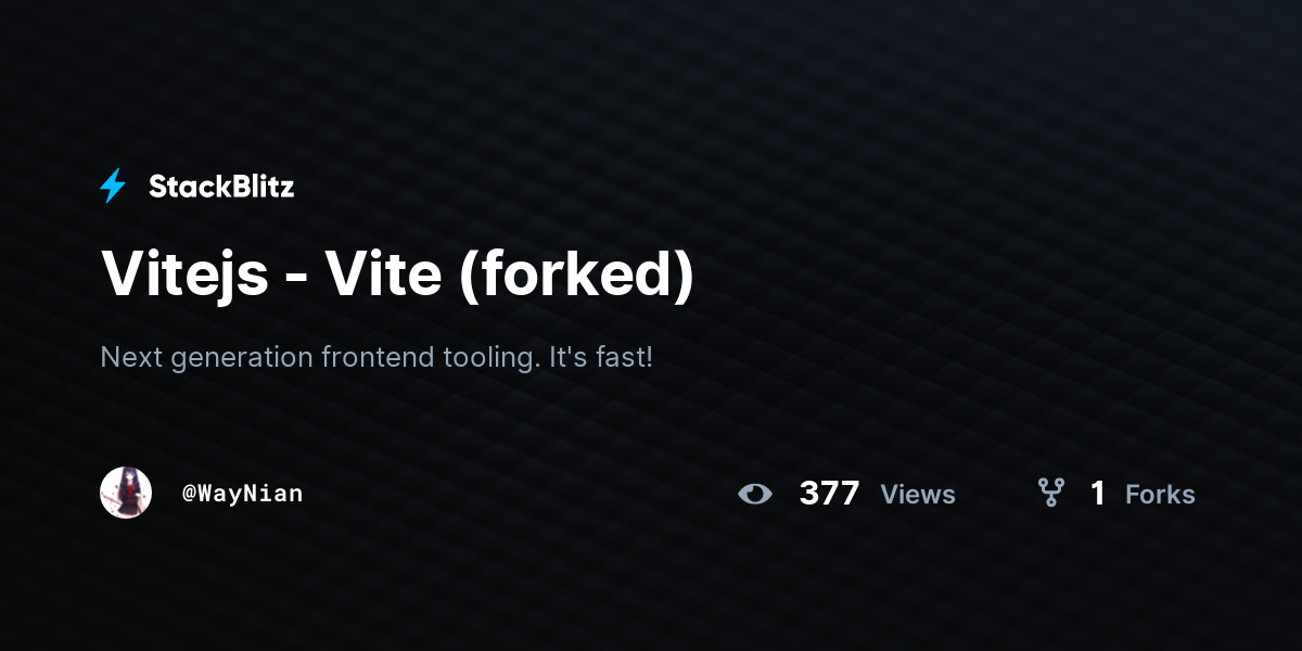 Vitejs - Vite (forked) - StackBlitz