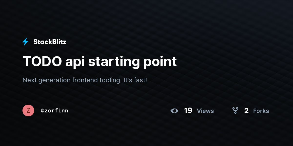 TODO api starting point - StackBlitz