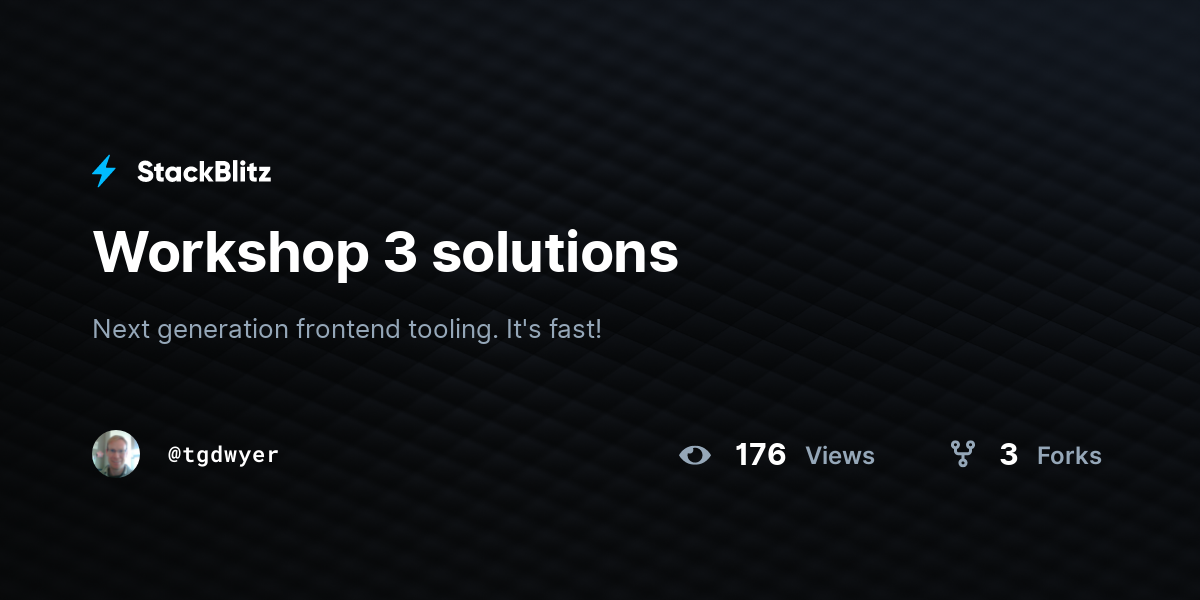 Workshop 3 solutions - StackBlitz