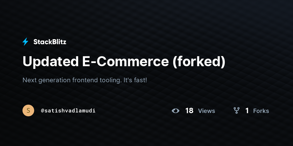 Updated E-Commerce (forked) - StackBlitz