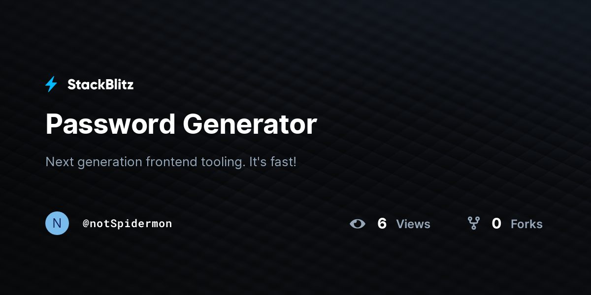 Password Generator - StackBlitz