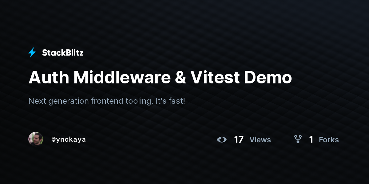 Auth Middleware & Vitest Demo - StackBlitz