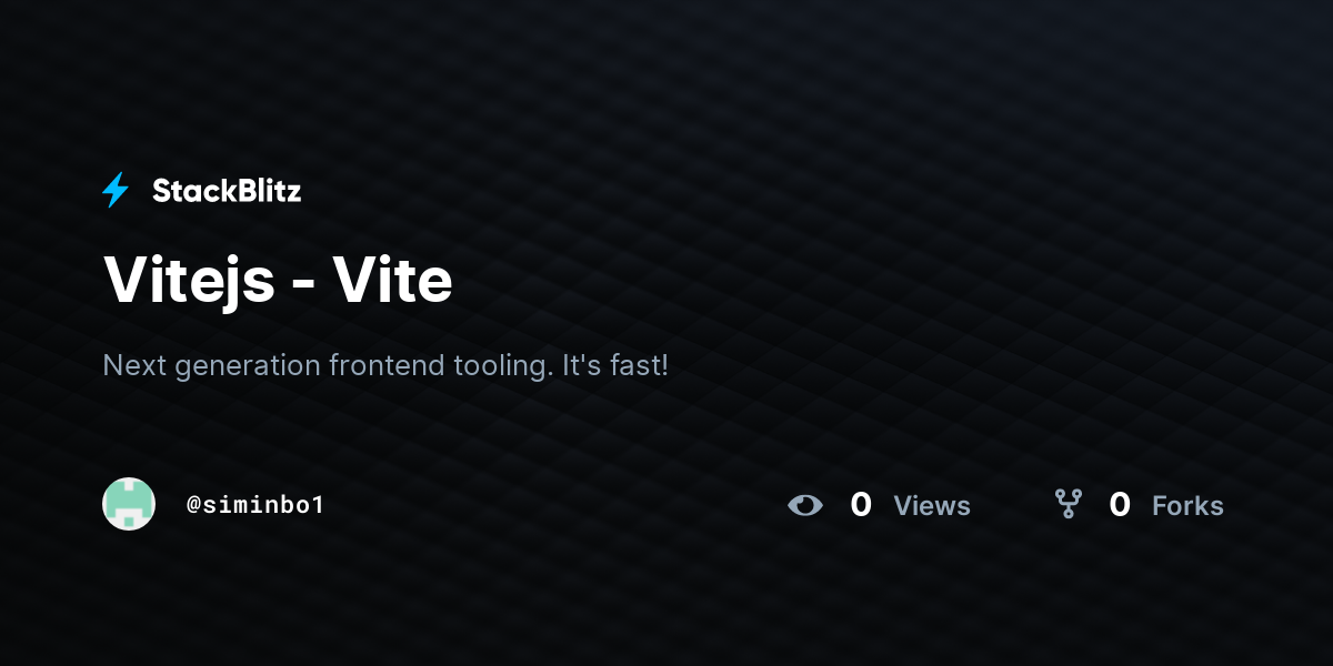 Vitejs - Vite - StackBlitz