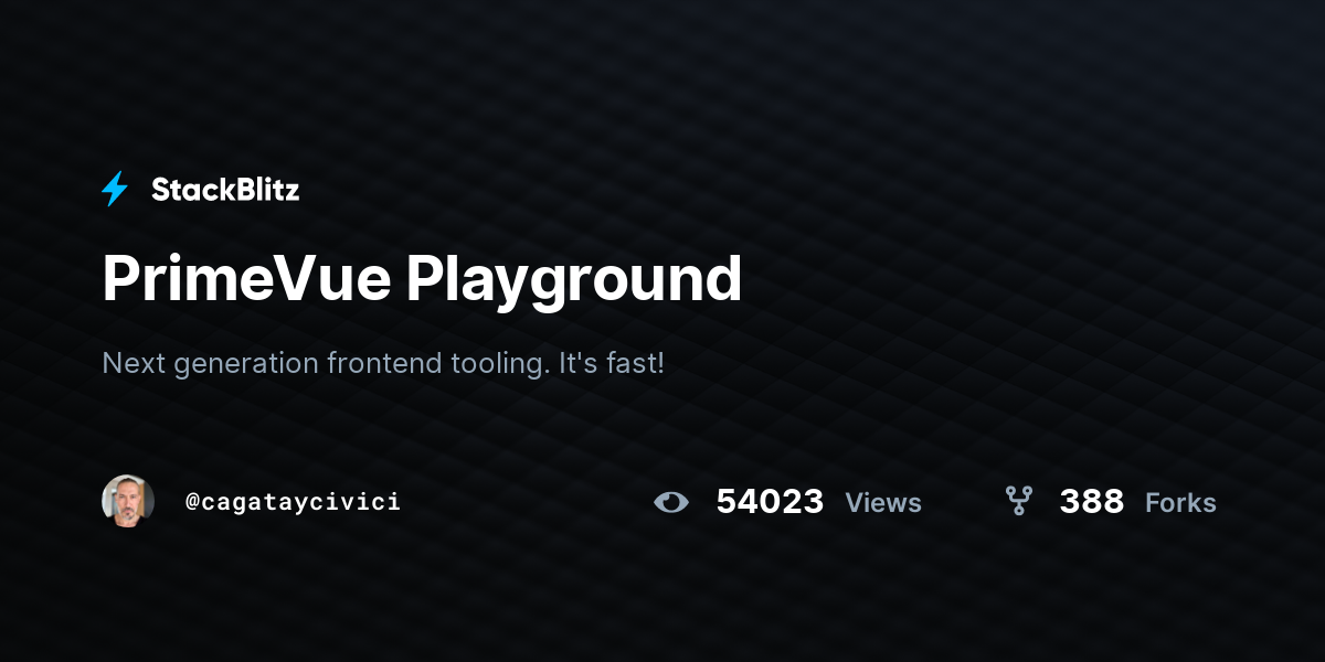 PrimeVue Playground - StackBlitz