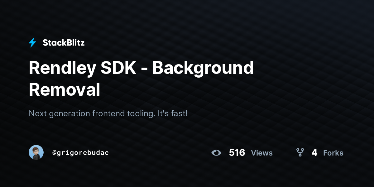 Rendley SDK - Background Removal - StackBlitz