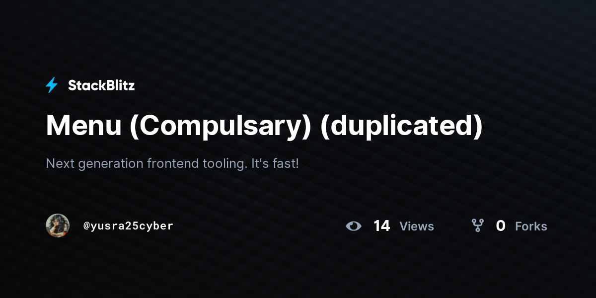 Menu (Compulsary) (duplicated) - StackBlitz