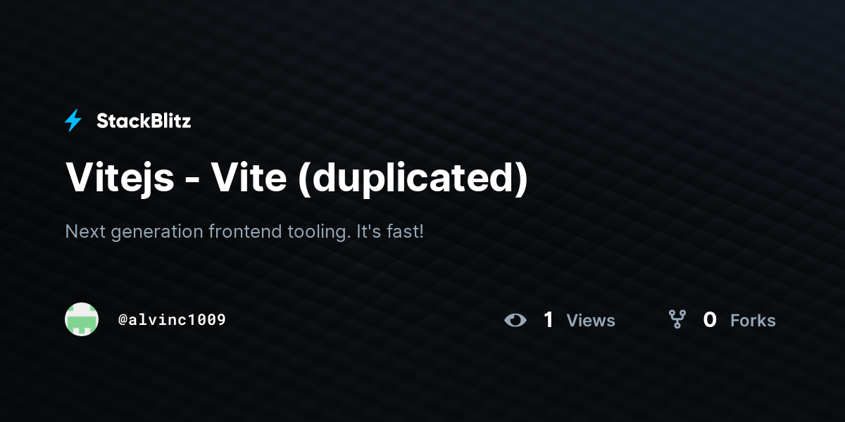 Vitejs - Vite (duplicated) - StackBlitz