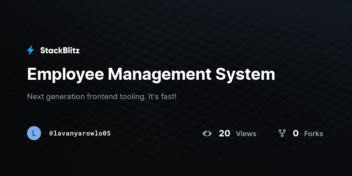 Employee Management System - StackBlitz