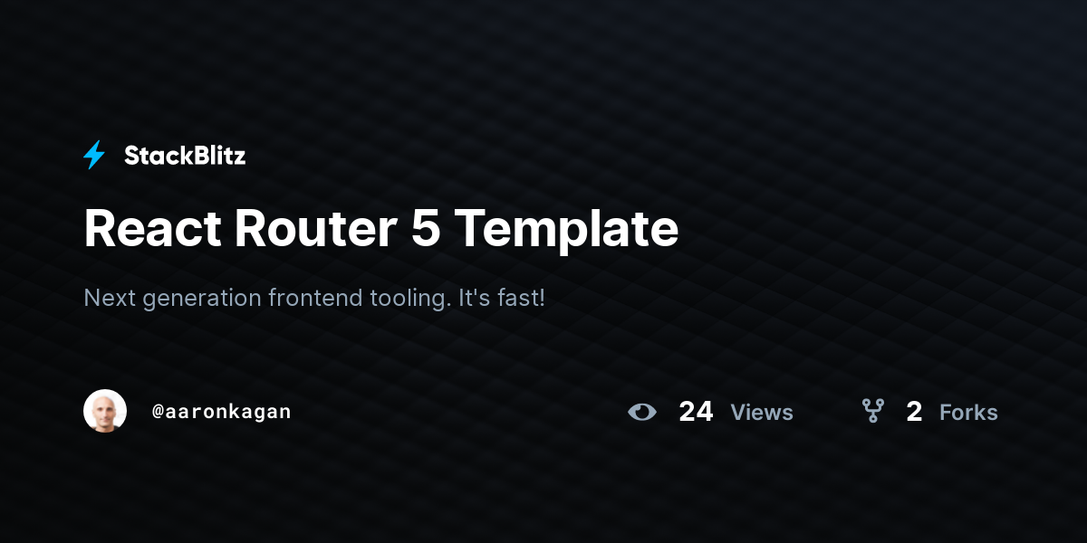 React Router 5 Template - StackBlitz