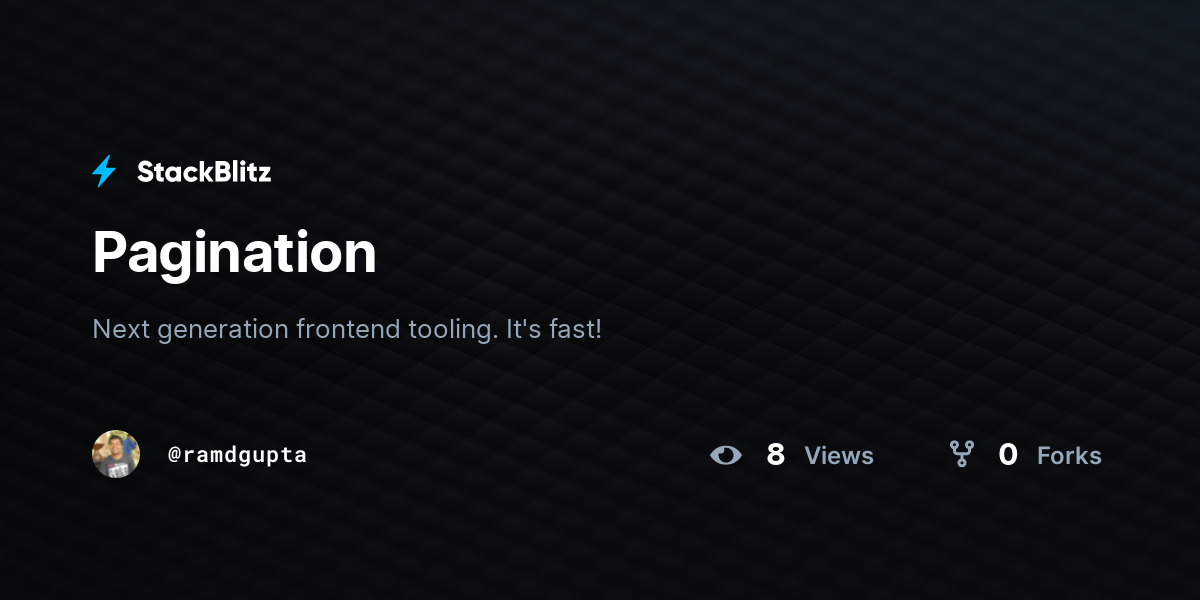 Pagination - StackBlitz