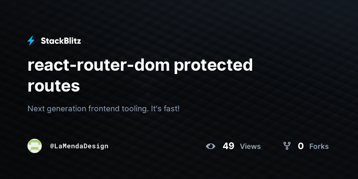 react-router-dom protected routes - StackBlitz