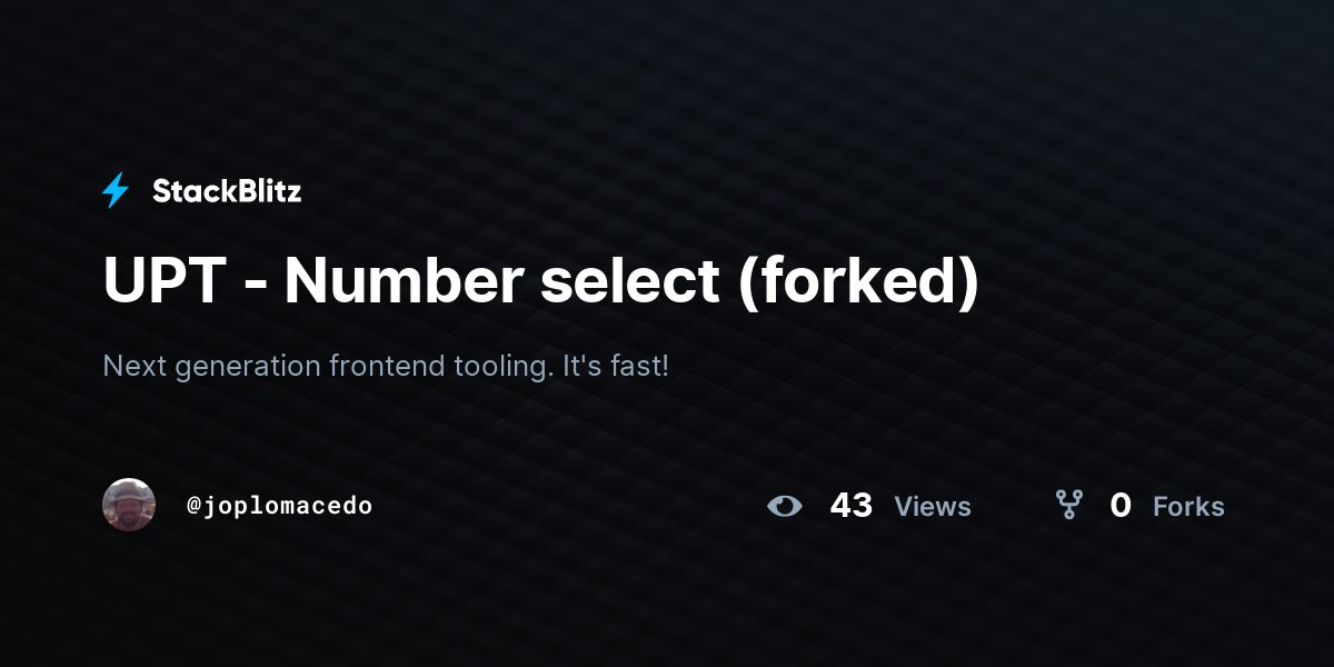 UPT - Number select (forked) - StackBlitz