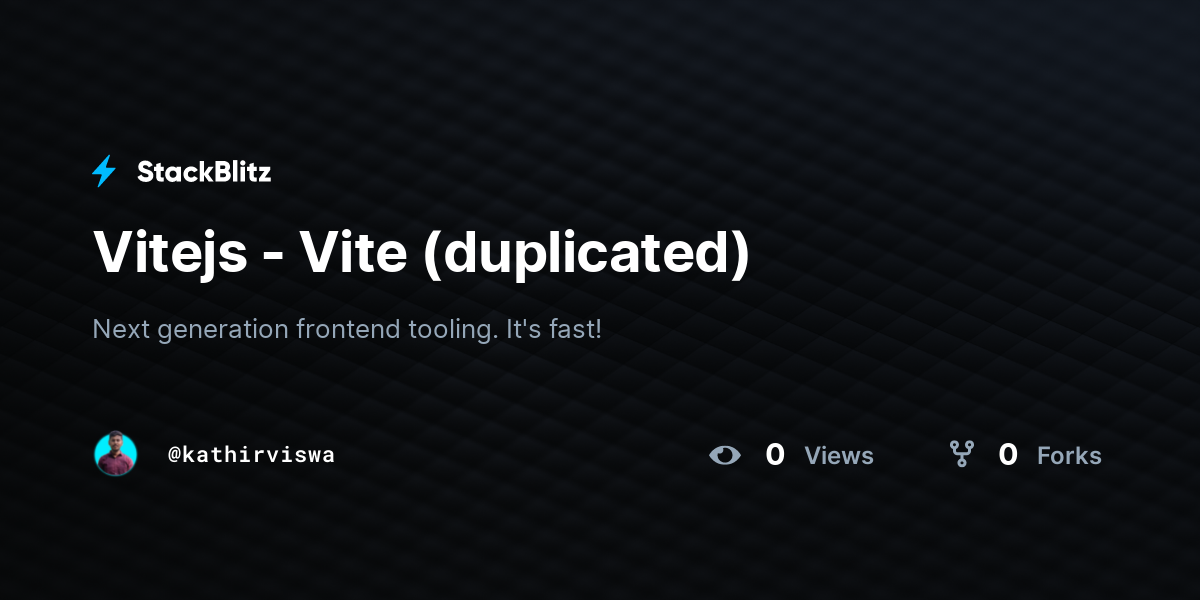 Vitejs - Vite (duplicated) - StackBlitz