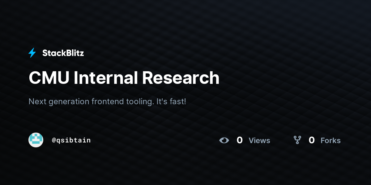 CMU Internal Research - StackBlitz