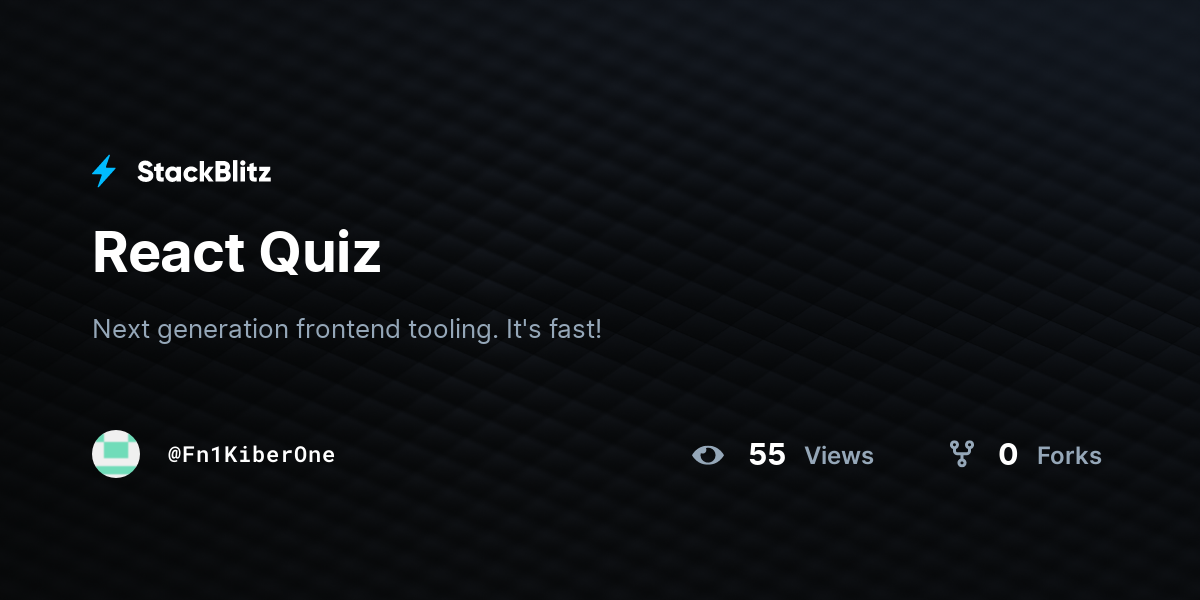 React Quiz - StackBlitz