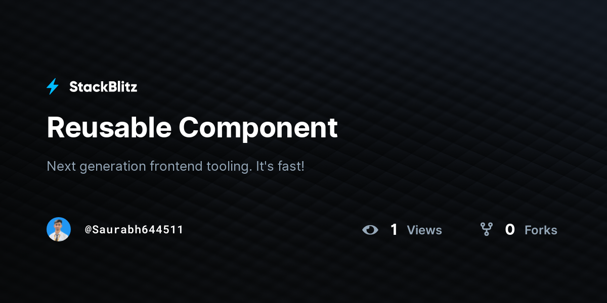Reusable Component - StackBlitz