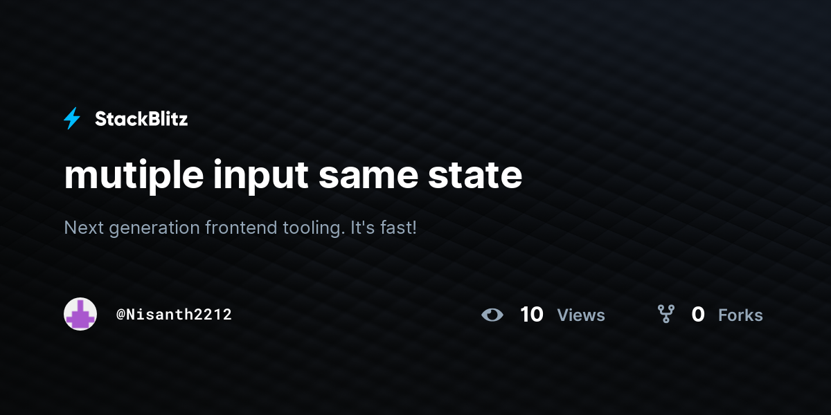 mutiple input same state - StackBlitz