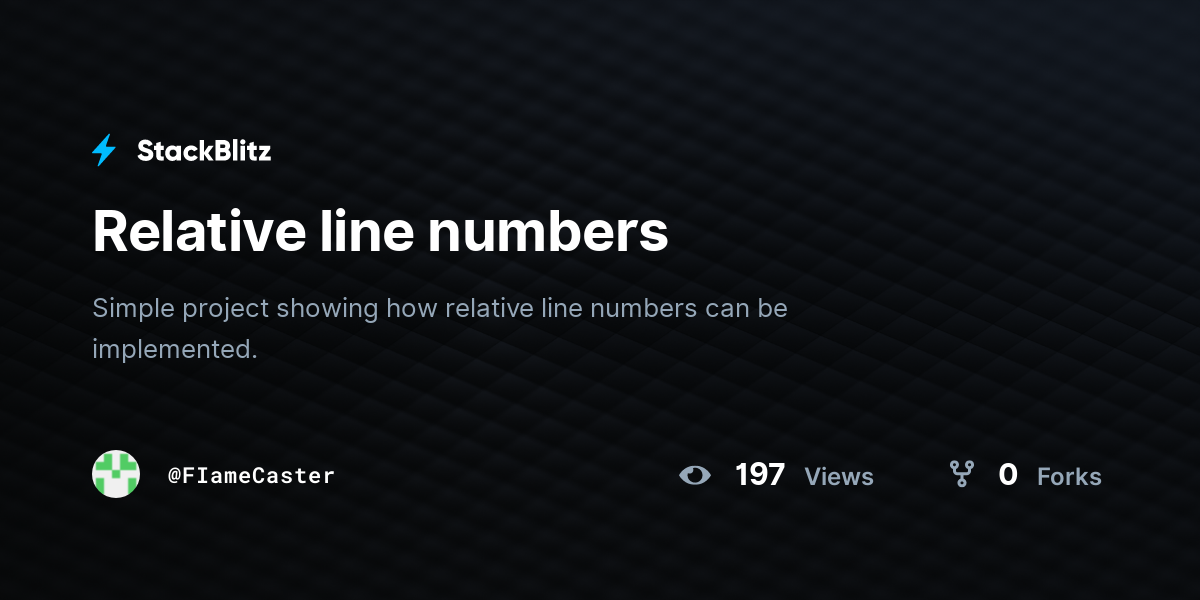 Relative line numbers - StackBlitz
